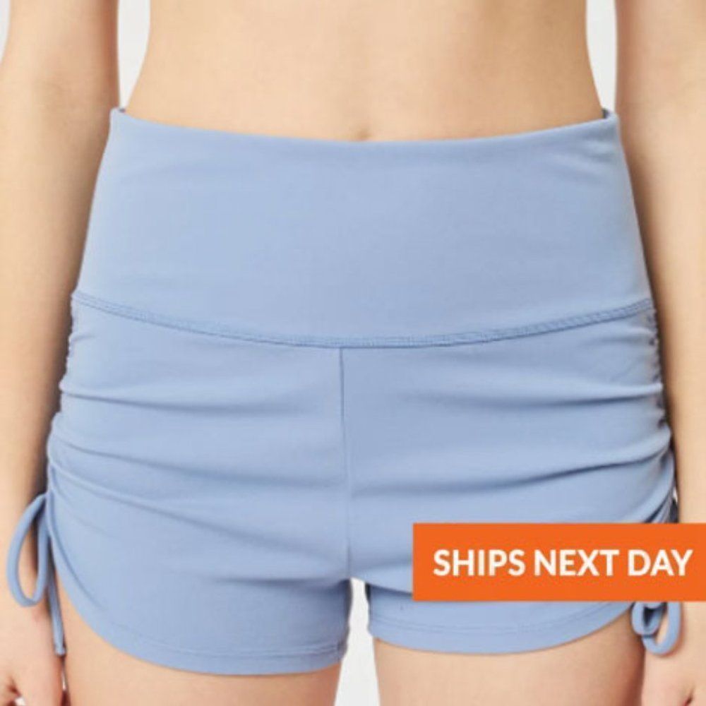 Side Drawstring High-Rise Four-Way Stretch Short - Four Way Stretch